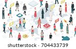 people from all over the world... | Shutterstock .eps vector #704433739
