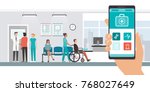 innovative medical app on a... | Shutterstock .eps vector #768027649
