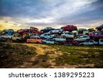 Pile Of Discarded Old Cars On...
