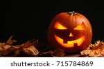 Halloween Pumpkin Lantern With...