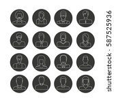 people icon set in circle button | Shutterstock .eps vector #587525936