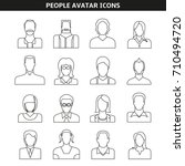 people avatar icons line style | Shutterstock .eps vector #710494720