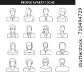 people avatar icons line style | Shutterstock .eps vector #710494729