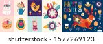 collection of easter floral... | Shutterstock .eps vector #1577269123