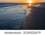Small photo of Sunset on Isle of Palms Beach, Sullivan's Island, South Carolina, USA