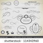 calligraphic design elements... | Shutterstock .eps vector #114343960