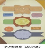 set retro vintage ribbons and... | Shutterstock .eps vector #120089359