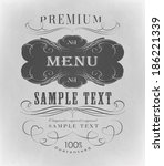 menu typography  decorative ... | Shutterstock .eps vector #186221339