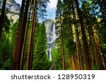 Yosemite Waterfalls Behind ...