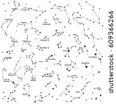 constellation sky night pattern ... | Shutterstock .eps vector #609366266