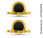 golden award badge  with blank... | Shutterstock .eps vector #157663469