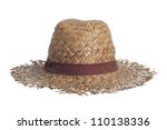 Straw Hat Isolated On A White...