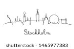 one line style  city skyline.... | Shutterstock .eps vector #1465977383