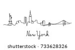 one line style new york city... | Shutterstock .eps vector #733628326