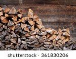 Pile Of Firewood. Preparation...