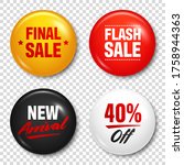 realistic badges with text.... | Shutterstock .eps vector #1758944363