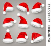 christmas santa claus hats with ... | Shutterstock .eps vector #1848577936