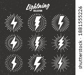 set of vintage lightning bolts... | Shutterstock .eps vector #1881555226