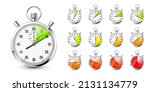 realistic classic stopwatch... | Shutterstock .eps vector #2131134779