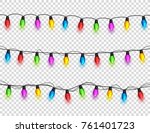 christmas glowing lights on... | Shutterstock .eps vector #761401723