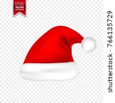 christmas santa claus hats with ... | Shutterstock .eps vector #766135729