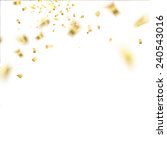 golden confetti falls isolated... | Shutterstock .eps vector #240543016