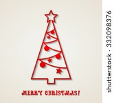 merry christmas card | Shutterstock . vector #332098376