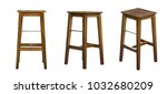 Set of stools over isolated...