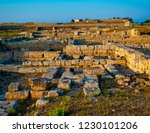 Small photo of View ruins archaeological area of the ancient settlement of Egnazia, near Sevelletri, Puglia - Italy In the ancient settlement lived the ancient inhabitants of Puglia, then subjugated by the Romans