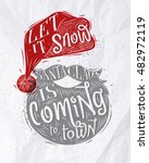 Poster Lettering Let It Snow...