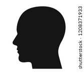 human head profile black shadow ... | Shutterstock .eps vector #1208371933