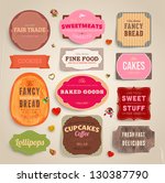 set of retro bakery and coffee... | Shutterstock .eps vector #130387790