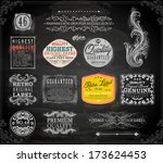 vector set of calligraphic... | Shutterstock .eps vector #173624453