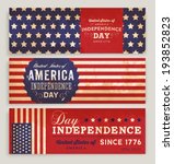 american flag banners set with... | Shutterstock .eps vector #193852823