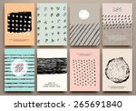 set of vintage creative cards... | Shutterstock .eps vector #265691840