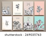 Vintage Floral Cards Set. Frame ...