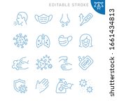 virus related icons. editable... | Shutterstock .eps vector #1661434813