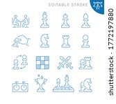 chess related icons. editable... | Shutterstock .eps vector #1772197880