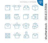 box related icons. editable... | Shutterstock .eps vector #1816115006