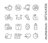 fitness related icons  thin... | Shutterstock .eps vector #1871414356