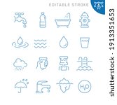 water related icons. editable... | Shutterstock .eps vector #1913351653