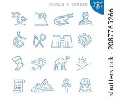 egypt related icons. editable... | Shutterstock .eps vector #2087765266