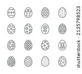 painted eggs related icons ... | Shutterstock .eps vector #2135798523