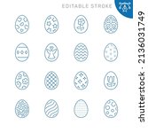 painted eggs related icons.... | Shutterstock .eps vector #2136031749