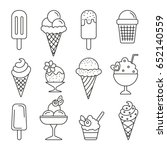 Ice Cream  Thin Monochrome Icon ...