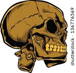 vector skull artwork | Shutterstock .eps vector #136776569