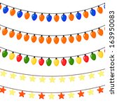 set of christmas garlands of... | Shutterstock .eps vector #163950083