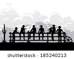 Cowboys Sitting On Fence