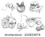 "sweet life". hand drawn... | Shutterstock . vector #102823076