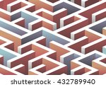 isometric seamless maze pattern.... | Shutterstock .eps vector #432789940